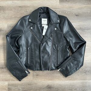 Abercrombie & Fitch Black Leather Moto Jacket